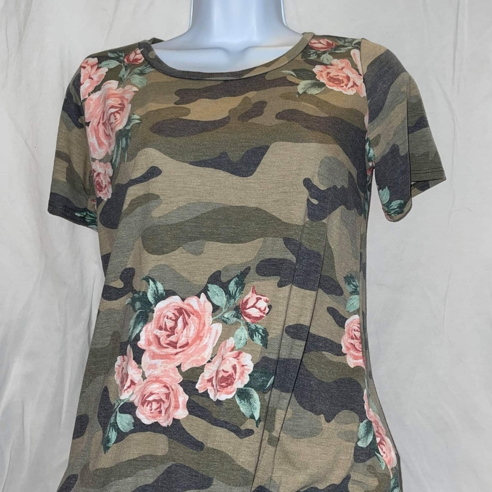Camo and flowers top